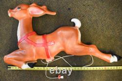 Vintage 35-36 REINDEER for Santa on Sleigh withStand BLOW MOLD 1960s