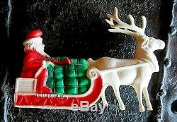 Vintage 40's Irwin Celluloid Santa's Reindeer Sleigh Of Toys Christmas Ornament