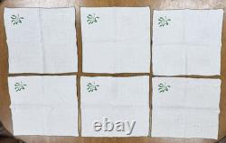 Vintage 56 X 100 Christmas Tablecloth + 12 Napkins Santa Sleigh Reindeer