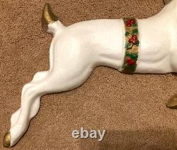 Vintage 5' Poloron Santa Sleigh Reindeer Christmas Styrofoam Wall Pre Blow Mold