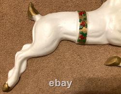 Vintage 5' Poloron Santa Sleigh Reindeer Christmas Styrofoam Wall Pre Blow Mold