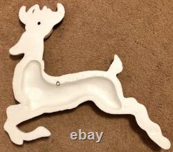 Vintage 5' Poloron Santa Sleigh Reindeer Christmas Styrofoam Wall Pre Blow Mold