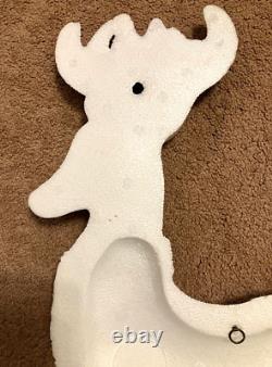 Vintage 5' Poloron Santa Sleigh Reindeer Christmas Styrofoam Wall Pre Blow Mold