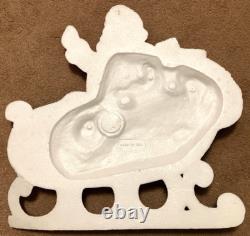 Vintage 5' Poloron Santa Sleigh Reindeer Christmas Styrofoam Wall Pre Blow Mold