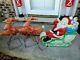 Vintage 70's Blow Molds Empire Santa Sleigh & Two Reindeer All With Lights