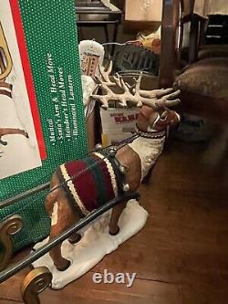 Vintage Animated Santa Claus Sleigh Reindeer Musical Light Motion 37 Toys Deer