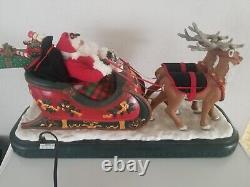 Vintage Animated Santa with Reindeer and Sleigh. 1995 Holiday Creations. VGC