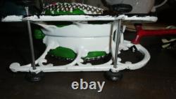 Vintage/Antique Christmas Cast Iron Santa Sleigh & Reindeer Pull Toy! Rare