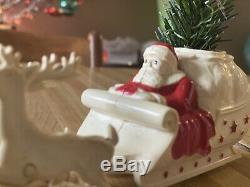 Vintage Antique Santa With Sleigh And Reindeer Pull Toy Candy Container