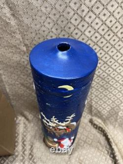 Vintage Atlantic Mold Ceramic Christmas Candle 3D Santa in Sleigh with Reindeer