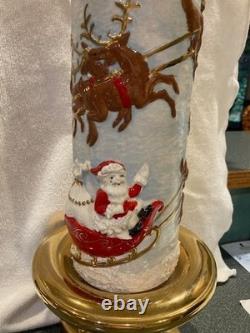 Vintage Atlantic Mold Ceramic Christmas Candle 3D Santa in Sleigh with Reindeer