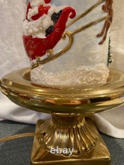 Vintage Atlantic Mold Ceramic Christmas Candle 3D Santa in Sleigh with Reindeer