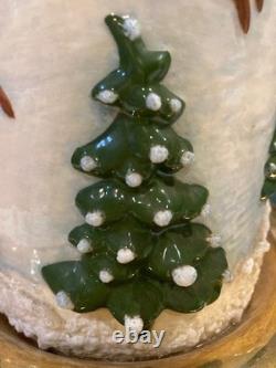 Vintage Atlantic Mold Ceramic Christmas Candle 3D Santa in Sleigh with Reindeer