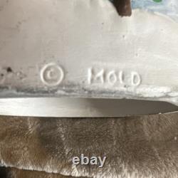 Vintage Atlantic Mold Ceramic Christmas Candle 3D Santa in Sleigh with Reindeer