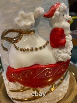 Vintage Atlantic Mold Ceramic Christmas Candle 3D Santa in Sleigh with Reindeer