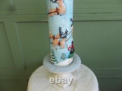 Vintage Atlantic Mold Ceramic Christmas Candle 3D Santa in Sleigh with Reindeer