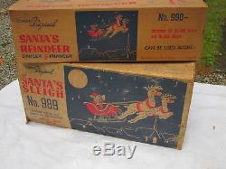 Vintage BECO Santa #988 and Sleigh #989 and Reindeer #990