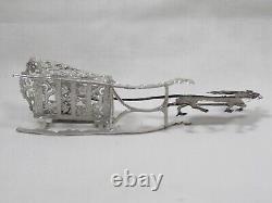 Vintage Babette Schweizer Santa Sleigh w Reindeer & Christmas Tree Figurines