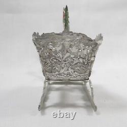 Vintage Babette Schweizer Santa Sleigh w Reindeer & Christmas Tree Figurines