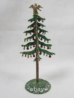 Vintage Babette Schweizer Santa Sleigh w Reindeer & Christmas Tree Figurines