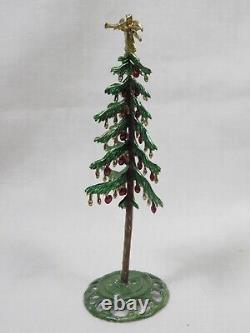 Vintage Babette Schweizer Santa Sleigh w Reindeer & Christmas Tree Figurines