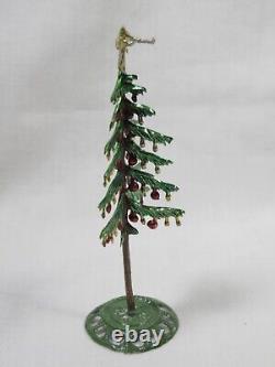 Vintage Babette Schweizer Santa Sleigh w Reindeer & Christmas Tree Figurines