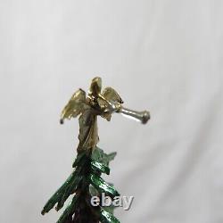 Vintage Babette Schweizer Santa Sleigh w Reindeer & Christmas Tree Figurines