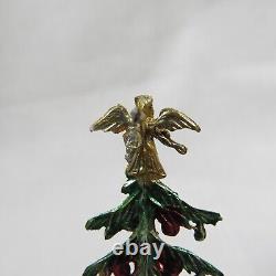 Vintage Babette Schweizer Santa Sleigh w Reindeer & Christmas Tree Figurines