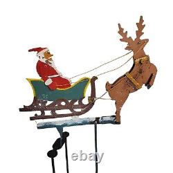 Vintage Balance Toy Santa Sleigh & Reindeer Balancing Metal Folk Art Pendulum