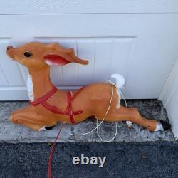 Vintage Blow Mold Reindeer Replacement for Santa's Sleigh 36 Empire READ