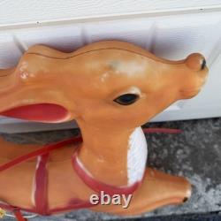 Vintage Blow Mold Reindeer Replacement for Santa's Sleigh 36 Empire READ