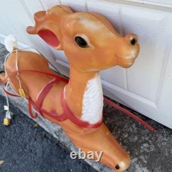 Vintage Blow Mold Reindeer Replacement for Santa's Sleigh 36 Empire READ