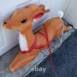 Vintage Blow Mold Reindeer Replacement for Santa's Sleigh 36 Empire READ