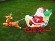 Vintage Blow Mold Santa Claus Sleigh & Reindeer Christmas Grand Venture With Box