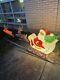 Vintage Blow Mold Santa Sleigh, 2 Reindeer's See Description And Pictures