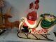Vintage Blow Mold Santa & Sleigh Sled W Toys & 1 Reindeer General Foam Plastics