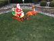 Vintage Blow Mold Santa And Sleigh And Reindeer In Great Shape For Its Age