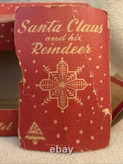 Vintage Bradford Toys Red SANTA Silver Sleigh & Reindeer Silver Model HTF Rare