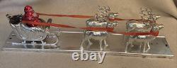 Vintage Bradford Toys Red SANTA Silver Sleigh & Reindeer Silver Model HTF Rare