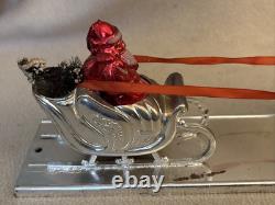 Vintage Bradford Toys Red SANTA Silver Sleigh & Reindeer Silver Model HTF Rare