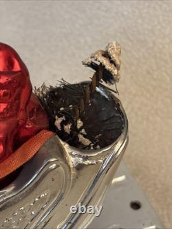 Vintage Bradford Toys Red SANTA Silver Sleigh & Reindeer Silver Model HTF Rare