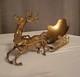 Vintage Brass Christmas Reindeer And Sleigh 17 Long 5 Piece Set India