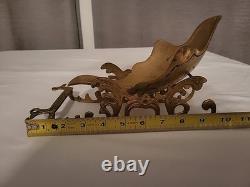 Vintage Brass Christmas Reindeer and Sleigh 17 Long 5 Piece Set India