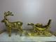 Vintage Brass Santa's Sleigh And Reindeer Christmas Decor Wine Bottle Holder