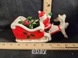 Vintage Brinn Santa, Sleigh & Reindeer Great Shape No Damage