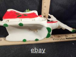 Vintage Brinn Santa, Sleigh & Reindeer Great Shape No Damage