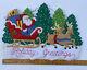 Vintage Bucilla Felt Applique Santa Sleigh Reindeer Sequin Wall Hanging Finished