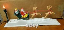 Vintage CHRISTMAS Animated Santa Claus in Sleigh WithReindeer. 1960's