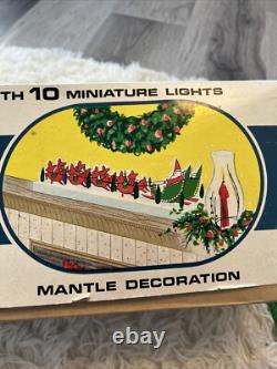 Vintage Carillon Santa Sleigh Reindeer Lighted Set 10 Lights Christmas Mantle W Vintage Carillon Santa Sleigh Reindeer Lighted Set 10 Lights Christmas Mantle W