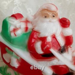 Vintage Carolina Enterprises 1981 Christmas Santa Sleigh Reindeer Lighted